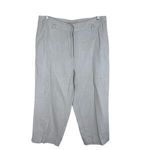 The‎ White Company Linen Striped Cropped Pants Women’s 12 Lightweight Casual